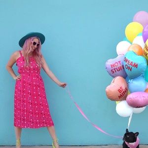 Vintage polka dot pink dress s/m